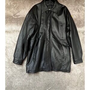 Vintage Wilda Mens Genuine Leather Jacket Medium Black Motorcycle Outerwear